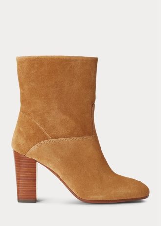 Botas de ante marrón Ralph Lauren Brindley para mujer