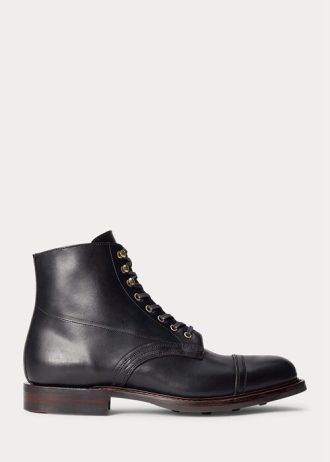 Botas de cuero Ralph Lauren negras para hombre
