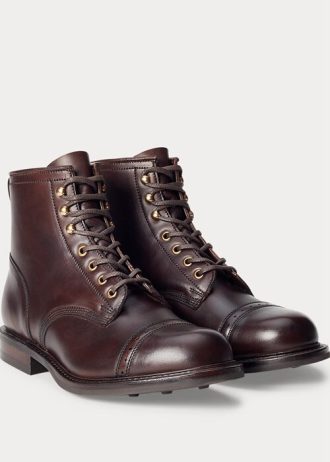 Botas de cuero Ralph Lauren para hombre de color marrón