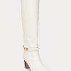 Botas de piel de becerro encerada Ralph Lauren Polo ID para mujer en color crema Botas de piel de becerro encerada Ralph Lauren Polo ID para mujer en color crema