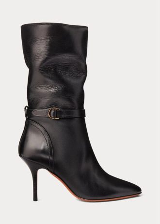 Botas negras de media pantorrilla Zoe de Ralph Lauren para mujer