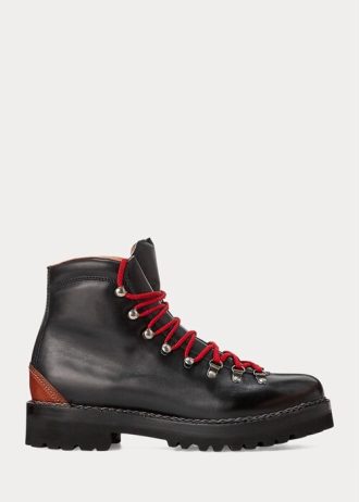 Botas negras Ralph Lauren Fidel de piel de becerro bruñida para hombre