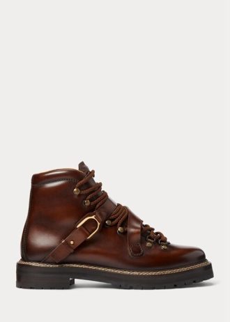 Botas Ralph Lauren Dimicia Welington pulidas a mano en marrón oscuro para mujer