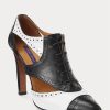 Botas Ralph Lauren Lindley de piel de becerro con bloques de color en blanco y negro para mujer Botas Ralph Lauren Lindley de piel de becerro con bloques de color en blanco y negro para mujer