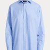 Camisas altas y bajas de algodón Ralph Lauren para mujer en azul