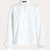 Camisas blancas Ralph Lauren de algodón con mangas abullonadas y corte cuadrado para mujer