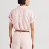 Camisas con mangas dolman de lino Ralph Lauren de mujer rosa