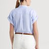 Camisas con mangas dolman de lino Ralph Lauren para mujer en color azul Camisas con mangas dolman de lino Ralph Lauren para mujer en color azul