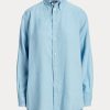 Camisas de lino de corte relajado Ralph Lauren azules para mujer Camisas de lino de corte relajado Ralph Lauren azules para mujer