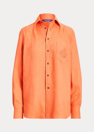 Camisas de lino Ralph Lauren Adrien para mujer en color naranja Camisas de lino Ralph Lauren Adrien para mujer en color naranja