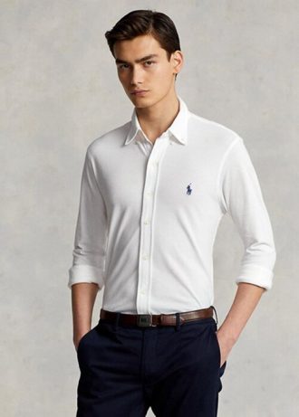 Camisas de malla ligera Ralph Lauren blancas para hombre