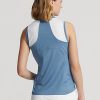 Camisas de piqué sin mangas de corte entallado Ralph Lauren para mujer en azul Camisas de piqué sin mangas de corte entallado Ralph Lauren para mujer en azul