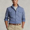 Camisas de trabajo Ralph Lauren Classic Chino para hombre en azul