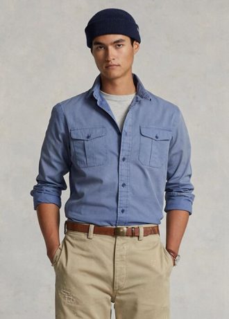 Camisas de trabajo Ralph Lauren Classic Chino para hombre en azul