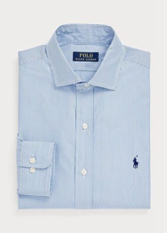Camisas formales de alto rendimiento a rayas de corte personalizado de Ralph Lauren para hombre en azul