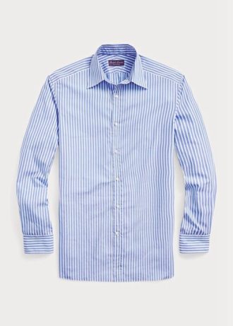 Camisas formales de popelina a rayas azules de Ralph Lauren para hombre