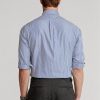 Camisas formales de popelina a rayas de corte entallado de Ralph Lauren para hombre en azul Camisas formales de popelina a rayas de corte entallado de Ralph Lauren para hombre en azul