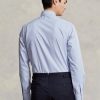 Camisas formales de popelina a rayas de corte entallado de Ralph Lauren para hombre en azul Camisas formales de popelina a rayas de corte entallado de Ralph Lauren para hombre en azul