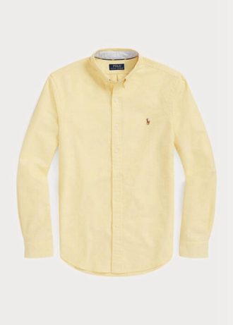 Camisas Oxford Ralph Lauren de corte entallado amarillas para hombre Camisas Oxford Ralph Lauren de corte entallado amarillas para hombre