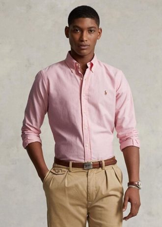 Camisas Oxford Ralph Lauren de corte entallado en color rosa para hombre Camisas Oxford Ralph Lauren de corte entallado en color rosa para hombre