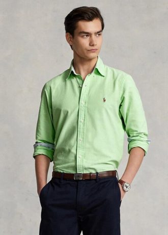 Camisas Oxford Ralph Lauren de corte entallado para hombre, color verde