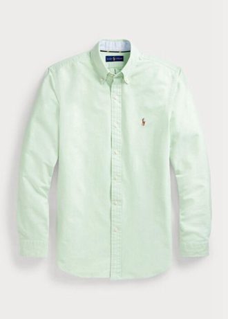 Camisas Oxford Ralph Lauren de corte entallado para hombre, color verde