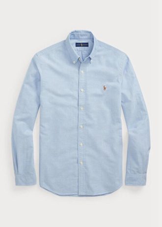 Camisas Oxford Ralph Lauren de corte entallado para hombre en azul Camisas Oxford Ralph Lauren de corte entallado para hombre en azul