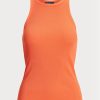 Camiseta de tirantes de algodón acanalado Ralph Lauren para mujer en color naranja Camiseta de tirantes de algodón acanalado Ralph Lauren para mujer en color naranja