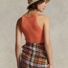 Camiseta de tirantes de algodón acanalado Ralph Lauren para mujer en color naranja Camiseta de tirantes de algodón acanalado Ralph Lauren para mujer en color naranja