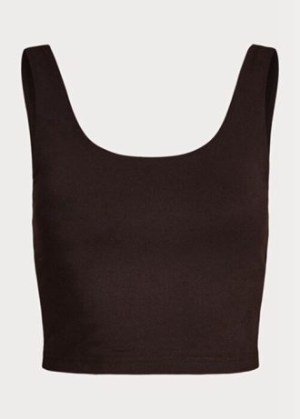 Camiseta sin mangas corta de jersey de ante marrón Ralph Lauren para mujer