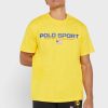 Camisetas amarillas de cuello redondo con el logotipo de Ralph Lauren para hombre