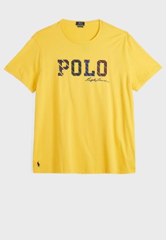 Camisetas amarillas de cuello redondo con el logotipo de Ralph Lauren para hombre