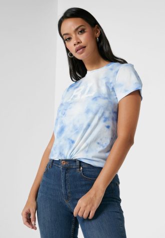 Camisetas azules con logotipo estampado de Ralph Lauren para mujer Camisetas azules con logotipo estampado de Ralph Lauren para mujer