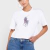 Camisetas blancas con cuello redondo y gráficos de Ralph Lauren para mujer Camisetas blancas con cuello redondo y gráficos de Ralph Lauren para mujer