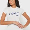 Camisetas blancas con cuello redondo y gráficos de Ralph Lauren para mujer Camisetas blancas con cuello redondo y gráficos de Ralph Lauren para mujer