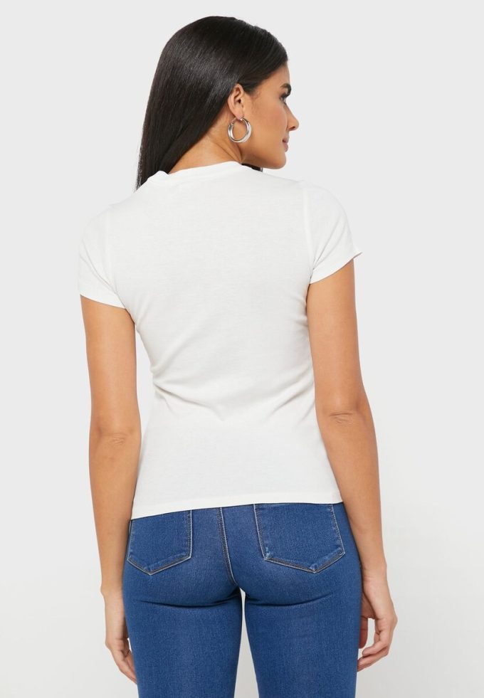 Camisetas blancas con cuello redondo y gráficos de Ralph Lauren para mujer Camisetas blancas con cuello redondo y gráficos de Ralph Lauren para mujer