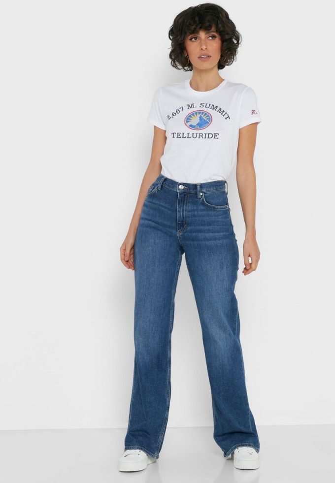 Camisetas blancas con cuello redondo y gráficos de Ralph Lauren para mujer Camisetas blancas con cuello redondo y gráficos de Ralph Lauren para mujer