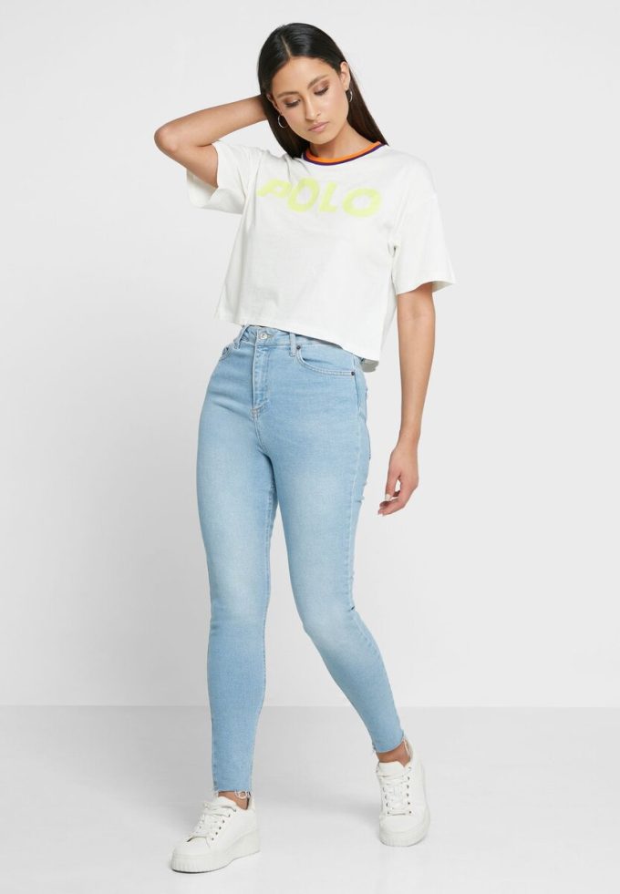 Camisetas blancas con cuello redondo y gráficos de Ralph Lauren para mujer