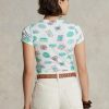 Camisetas blancas de algodón acanalado con motivo de viaje de Ralph Lauren para mujer Camisetas blancas de algodón acanalado con motivo de viaje de Ralph Lauren para mujer