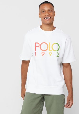 Camisetas blancas de cuello redondo con el logotipo de Ralph Lauren para hombre