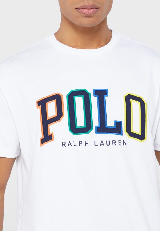 Camisetas blancas de cuello redondo con el logotipo de Ralph Lauren para hombre Camisetas blancas de cuello redondo con el logotipo de Ralph Lauren para hombre