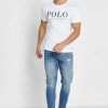 Camisetas blancas de cuello redondo con el logotipo de Ralph Lauren para hombre Camisetas blancas de cuello redondo con el logotipo de Ralph Lauren para hombre