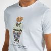 Camisetas blancas de cuello redondo con gráficos de Ralph Lauren para hombre Camisetas blancas de cuello redondo con gráficos de Ralph Lauren para hombre
