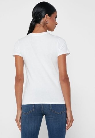 Camisetas blancas de cuello redondo con gráficos de Ralph Lauren para mujer Camisetas blancas de cuello redondo con gráficos de Ralph Lauren para mujer