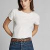 Camisetas blancas de cuello redondo de jersey de algodón Ralph Lauren para mujer