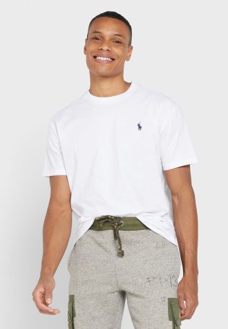 Camisetas blancas de cuello redondo Ralph Lauren Essential para hombre