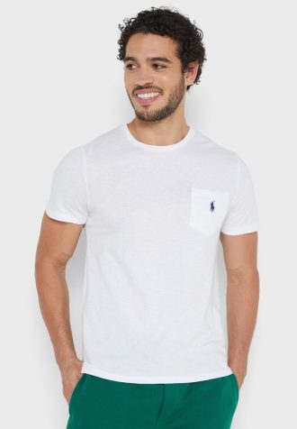 Camisetas blancas de cuello redondo Ralph Lauren Essential para hombre