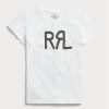 Camisetas blancas de jersey de algodón con el logotipo de Ralph Lauren para mujer