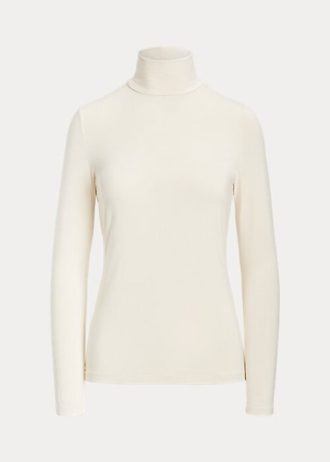 Camisetas de cuello alto Ralph Lauren para mujer en color crema