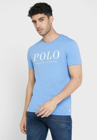 Camisetas de cuello redondo con el logotipo de Ralph Lauren para hombre en azul